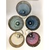 SET 5  BICCHIERI VINTAGE COPPE cocktail glass MULTICOLOR FUME' Dream DECORO ORO 
