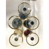 SET 5  BICCHIERI VINTAGE COPPE cocktail glass MULTICOLOR FUME' Dream DECORO ORO 