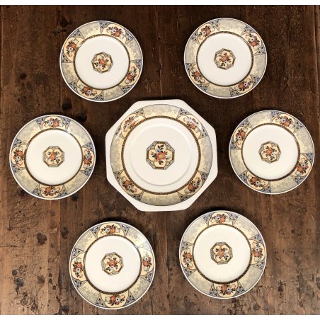 PIATTI Wedgwood "Melody" ART DECO' VINTAGE 7pz CERAMICA DECORO FIORI England '30