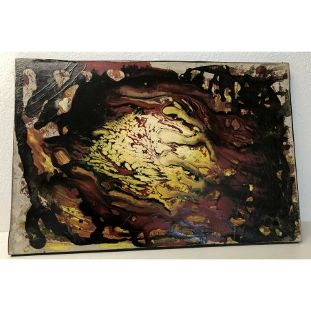 ANTICO QUADRO ASTRATTO ACRILICO SU TELA PROCACCINI CLAUDIO MILANO DIPINTO EPOCA 