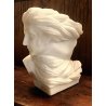 GRANDE SCULTURA TESTA il vento FURIA BUSTO VOLTO MARMO BIANCO STATUA HAIR '900 