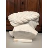 GRANDE SCULTURA TESTA il vento FURIA BUSTO VOLTO MARMO BIANCO STATUA HAIR '900 