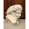 GRANDE SCULTURA TESTA il vento FURIA BUSTO VOLTO MARMO BIANCO STATUA HAIR '900 