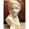 GRANDE SCULTURA TESTA il vento FURIA BUSTO VOLTO MARMO BIANCO STATUA HAIR '900 