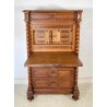 ANTICO SECRETAIRE RIBALTA LEGNO NOCE SCRITTOIO CASSETTIERA CAPPUCCINO EPOCA 