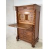 ANTICO SECRETAIRE RIBALTA LEGNO NOCE SCRITTOIO CASSETTIERA CAPPUCCINO EPOCA 