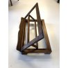 ANTICO LEGGIO PIEGHEVOLE TAVOLO REGGILIBRO LEGNO TINTO NOCE 5 POSIZIONI EPOCA