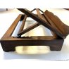 ANTICO LEGGIO PIEGHEVOLE TAVOLO REGGILIBRO LEGNO TINTO NOCE 5 POSIZIONI EPOCA