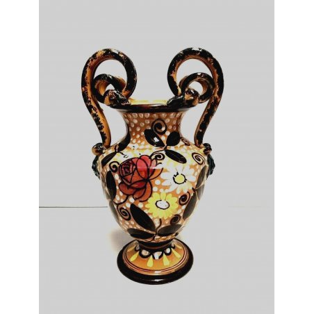 ANTICO VASO BIANSATO CERAMICA ARTISTICA Fanciullacci FAENZA OLD VASE INIZIO 900 