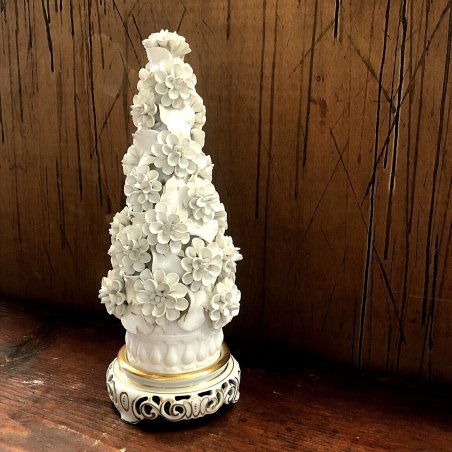 RARISSIMA SCULTURA CERAMICA ALBERO PIGNA HEREND HUNGARY DIPINTA A MANO 33,5 cm/h
