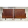 ANTICA COPPIA COMODINI INTARSIATI MAURICE HIRSCH ANNI 50 IN LEGNO DI MOGANO 