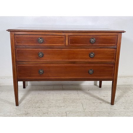 ANTICO COMO LEGNO MOGANO INTARSIATO DIRETTORIO INGLESE FINE 1800 PORTA ABITI OLD