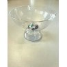  COPPA VETRO SOFFIATO MURANO FOOTED BOWL GLASS CUP VERDE BLU FIRMATA ø 30 cm 