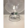 COPPA VETRO SOFFIATO MURANO FOOTED BOWL GLASS CUP VERDE BLU FIRMATA ø 30 cm 