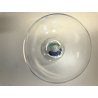  COPPA VETRO SOFFIATO MURANO FOOTED BOWL GLASS CUP VERDE BLU FIRMATA ø 30 cm 