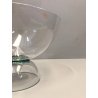  COPPA VETRO SOFFIATO MURANO FOOTED BOWL GLASS CUP VERDE BLU FIRMATA ø 30 cm 