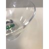  COPPA VETRO SOFFIATO MURANO FOOTED BOWL GLASS CUP VERDE BLU FIRMATA ø 30 cm 