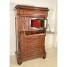 ANTICO SECRETAIRE CASSAFORTE RIBALTA LEGNO NOCE SCRITTOIO CASSETTIERA EPOCA 