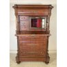 ANTICO SECRETAIRE CASSAFORTE RIBALTA LEGNO NOCE SCRITTOIO CASSETTIERA EPOCA 