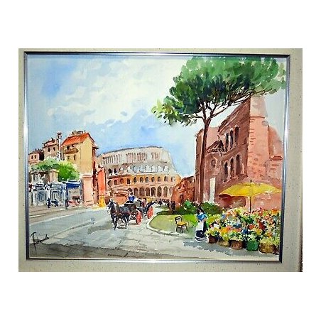 GRANDE QUADRO Antonello Zecca ROMA COLOSSEO PAESAGGIO LAZIO VIA MERCATO FIORI 