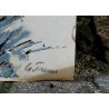 LITOGRAFIA Gino Trame VEDUTA VENEZIA PONTE di RIALTO GONDOLE LAGUNA FOLLA '900