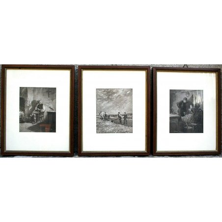 Lotto 3 CORNICI ANTICA STAMPA MULTIPLO ACQUAFORTE  F.S. Coburn LIBRI META '800