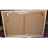 ANTICO GRANDE QUADRO DIPINTO OLIO TELA PAESAGGIO 1800 PONTE FIUME RUSTICO CAPRE