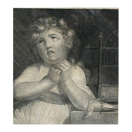 ANTICO QUADRO DISEGNO E INCISIONE LITOGRAFIA Betsy in Trable J.Russell A.Zecchin