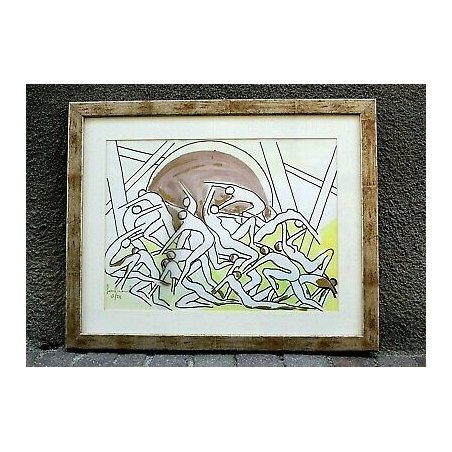 STAMPA 17/24 DISEGNO ASTRATTO ACQUERELLO Luca Brandoli COREOGRAFIA DANZA POP ART