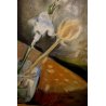 ANTICO QUADRO DIPINTO OLIO TELA Parigi Bruschi "Il papero" NATURA MORTA 1970