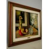 ANTICO QUADRO DIPINTO OLIO TELA Parigi Bruschi "Il papero" NATURA MORTA 1970