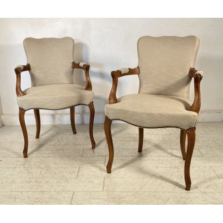 COPPIA POLTRONA ANTICA LUIGI FILIPPO PRIMI 900 LEGNO FAGGIO POLTRONCINA ARMCHAIR