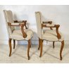 COPPIA POLTRONA ANTICA LUIGI FILIPPO PRIMI 900 LEGNO FAGGIO POLTRONCINA ARMCHAIR