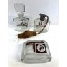 SET BOTTIGLIE ART DECO' VETRO PROFUMO NEBULIZZATORE FLACONE PORTAGIOIE EPOCA