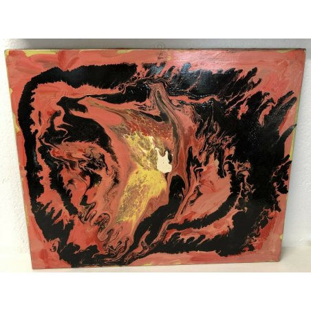 ANTICO QUADRO ASTRATTO ACRILICO SU TELA PROCACCINI CLAUDIO MILANO DIPINTO EPOCA 