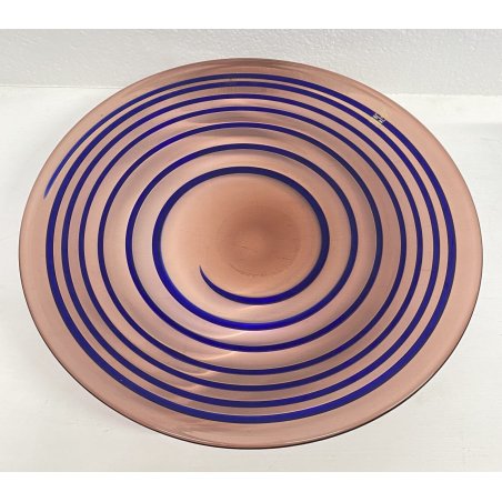 PIATTO CENTROTAVOLA DESIGN MARCELLO FURLAN VASSOIO VETRO MURANO ANNI 89 VENEZIA