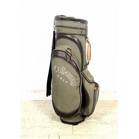 SACCA per MAZZE GOLF VINTAGE Calloway Big Berta TESSUTO CUOIO GOLF BAG ANNI '80