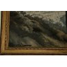 ANTICO QUADRO MARINA GOLFO NAPOLI Antonio Coppola 1800 VESUVIO ACQUERELLO VEDUTA