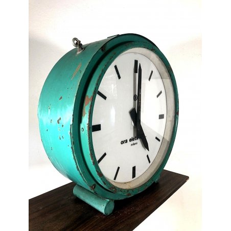 OROLOGIO MODERNARIATO INDUSTRIALE Ora Elettrica Milano spa ILLUMINATO BIFRONTE