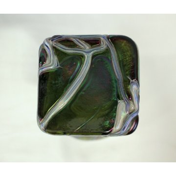 PICCOLO VASO Loez Boemia VETRO SOFFIATO IRIDESCENTE GLASS VASE 1890/1900 DESIGN