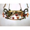 ANTICO LAMPADARIO VINTAGE FERRO BATTUTO FIORI CHANDELIER FLOWER BASKET 4 lumi
