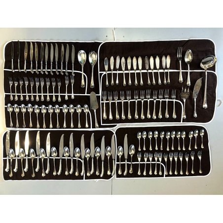 GRANDE SERVIZIO 116 pz POSATE LUSSO SAMBONET 3 STELLE ARGENTATO 12 PERSONE ITALY