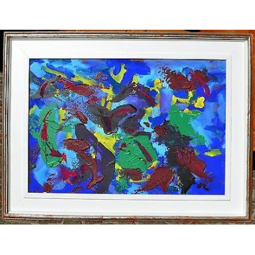 ANTICO QUADRO LUCIANO CREPALDI DIPINTO ASTRATTO MATERICO CARTA EPOCA NOVARA ARTE