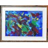 ANTICO QUADRO LUCIANO CREPALDI DIPINTO ASTRATTO MATERICO CARTA EPOCA NOVARA ARTE