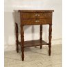 ANTICO TAVOLINO DA LAVORO 2 RIPIANI LEGNO NOCE ABETE 1800 2 CASSETTI ETAGERE OLD