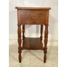 ANTICO TAVOLINO DA LAVORO 2 RIPIANI LEGNO NOCE ABETE 1800 2 CASSETTI ETAGERE OLD