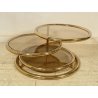 TAVOLINO CAFFE DESIGN MILO BAUGHMAN ANNI 60 METALLO VETRO COFFEE TABLE 3 RIPIANI