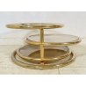 TAVOLINO CAFFE DESIGN MILO BAUGHMAN ANNI 60 METALLO VETRO COFFEE TABLE 3 RIPIANI