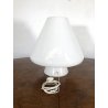 LAMPADA TAVOLO VINTAGE MUSHROOM FUNGO DESIGN RES De Majo VETRO MURANO BIANCO '60