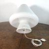 LAMPADA TAVOLO VINTAGE MUSHROOM FUNGO DESIGN RES De Majo VETRO MURANO BIANCO '60